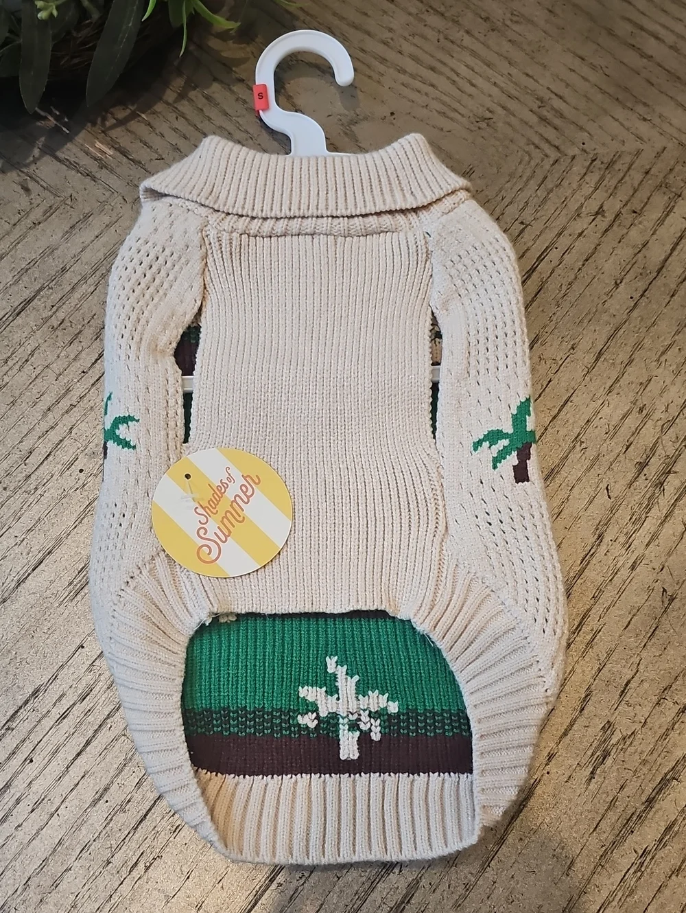Palm Tree Dog Sweater Size S NWT